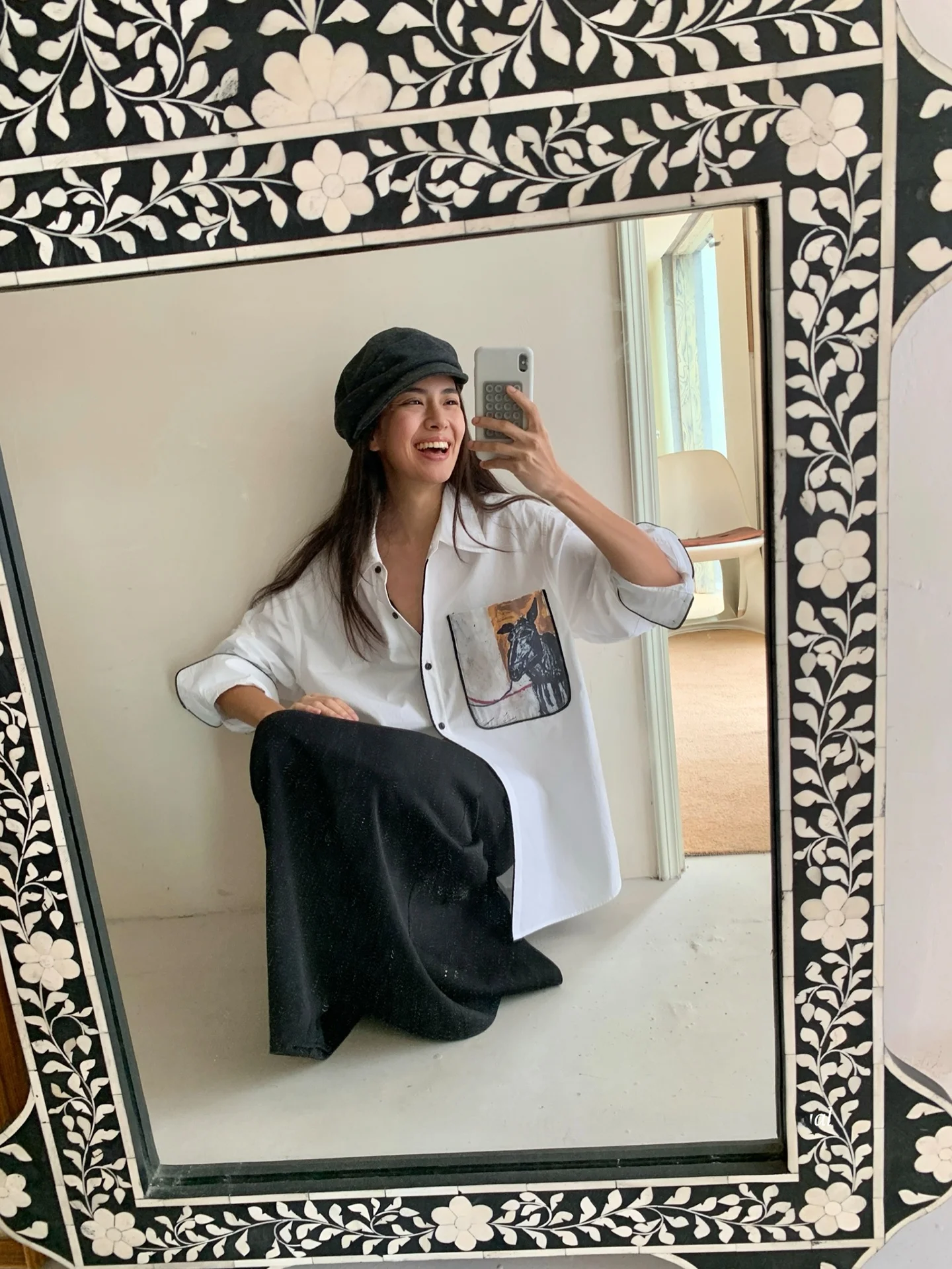 

Faionable Long Sve Women's irt Artistic Print Design Cotton Pure Straight Cut Breathable Comfortable Daily Wear