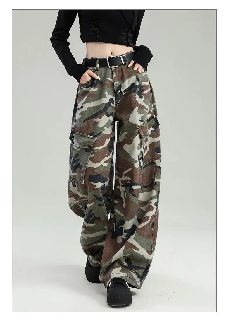 جينز نسائي، خصر عالي، نحيف، ساق مستقيمة، بنطال واسع الساق، طراز أمريكي قديم، بنطال فضفاض مناسب