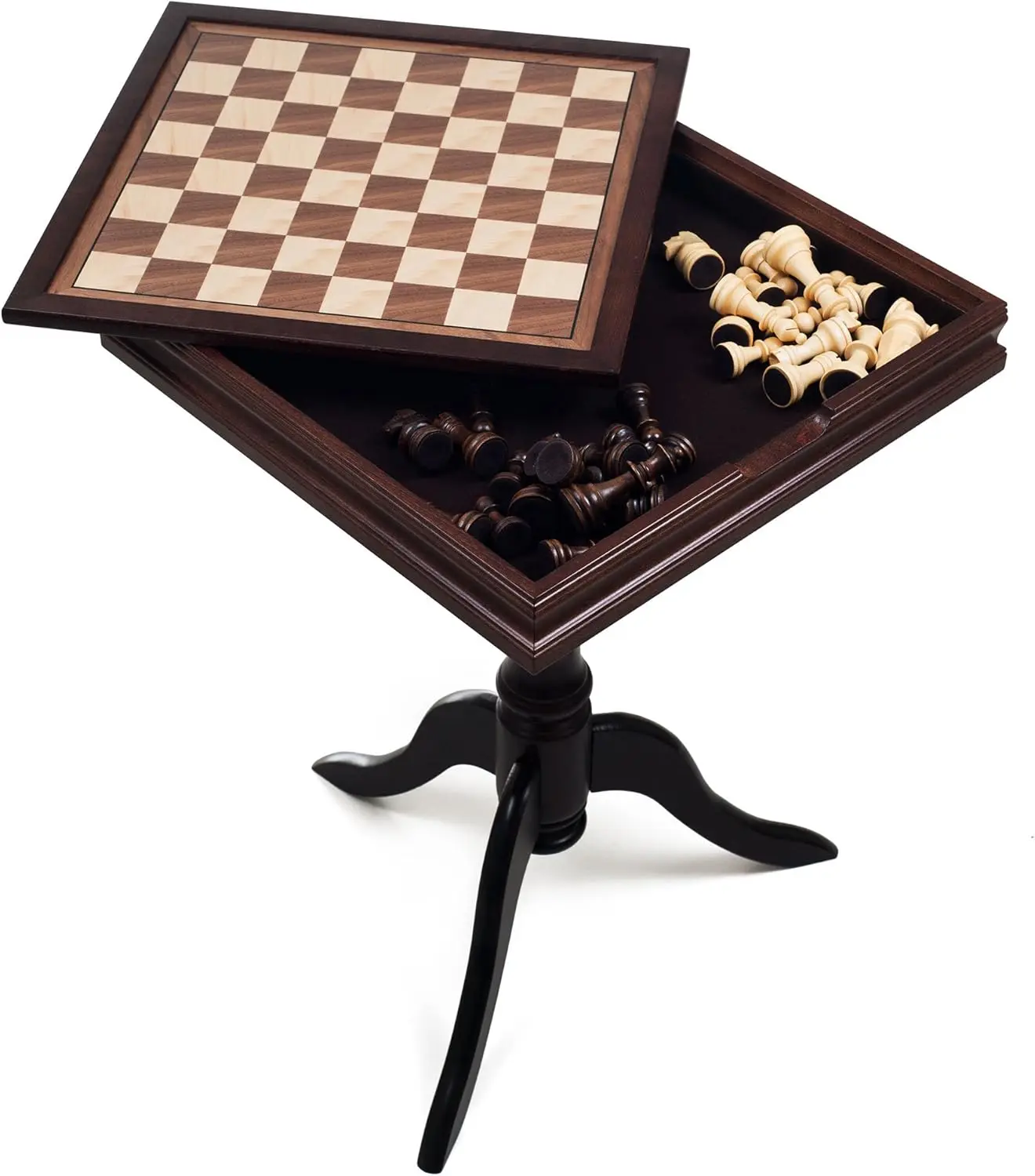 

Deluxe Chess & Backgammon Table by Trademark Games, Brown/White/Tan, 27x18.125x18.125
