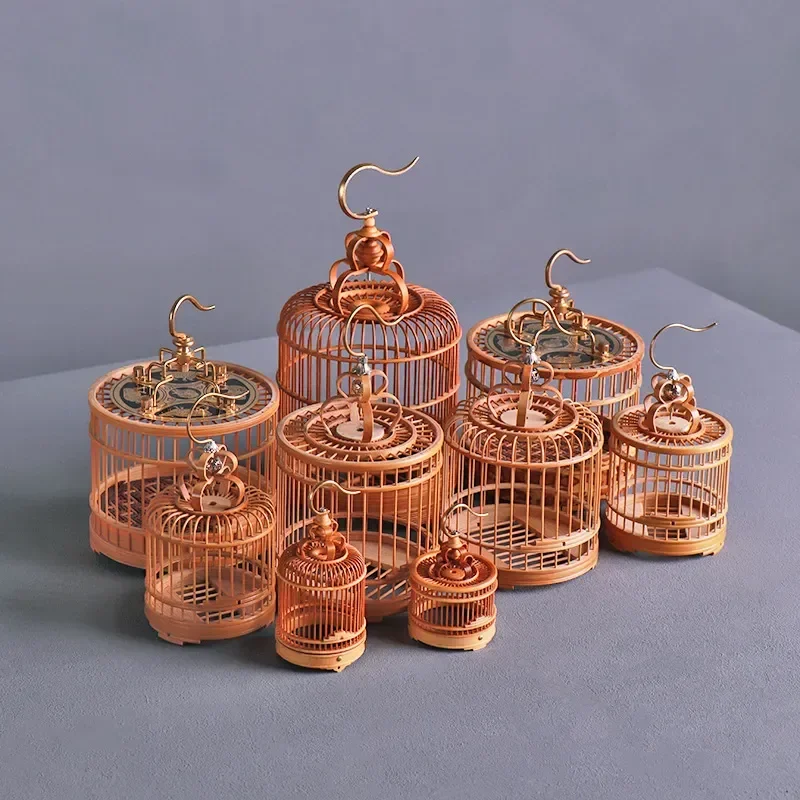 Jade Bamboo Grasshopper Cage Polished Cricket Jar Silk Worm Container Cultural Handicraft Buzzer Box Traditional Play Item