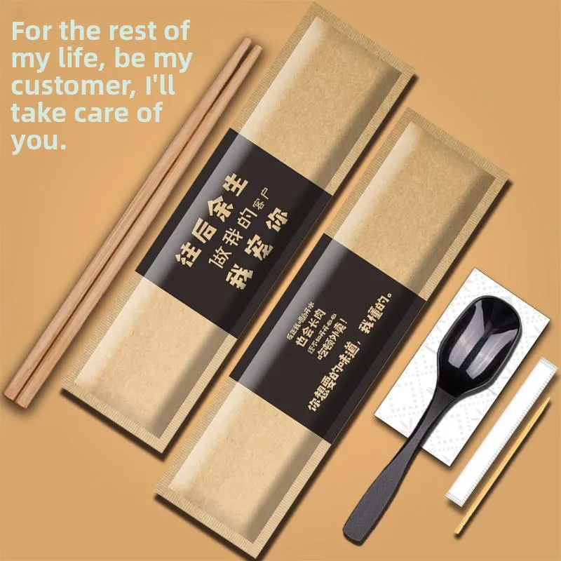 

Набор одноразовых бамбуковых палочек для еды (4 шт.) и удобный набор ложек для коммерческого использования в ресторанах быстрого питания и на вынос