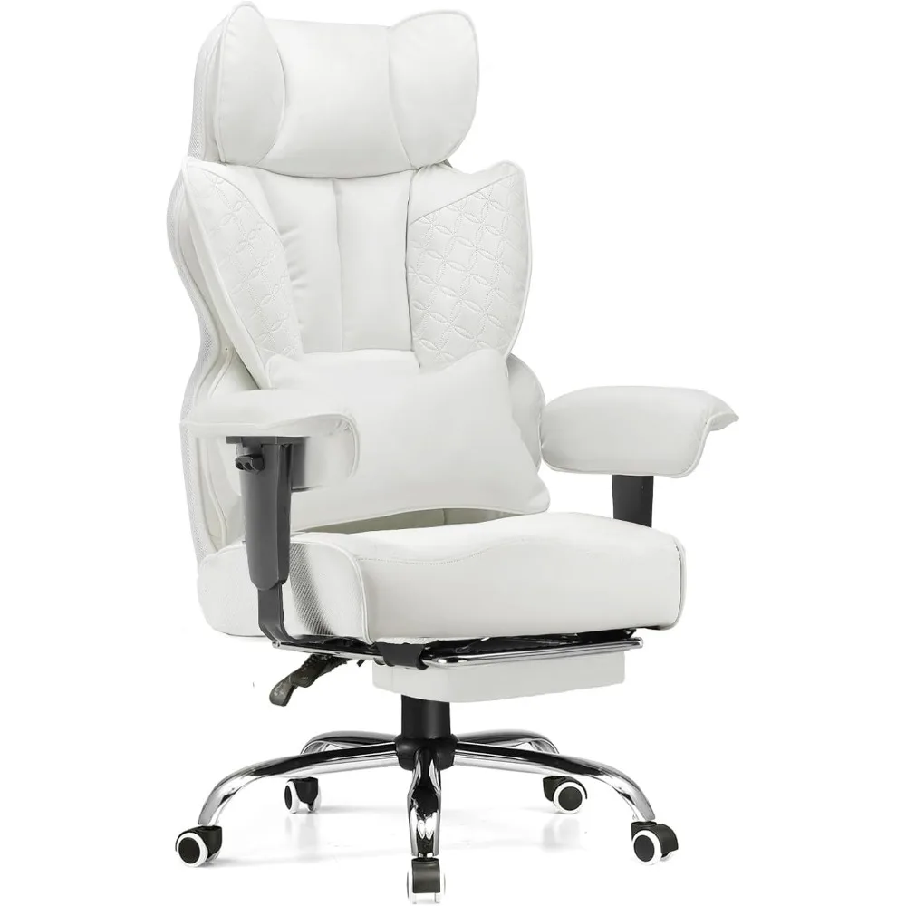 

Big and Tall Gaming Chair 400lbs Heavy Duty Office Chair with Foot Rest & Ergonomic Pocket Spring Lumbar Support, High Back 3D