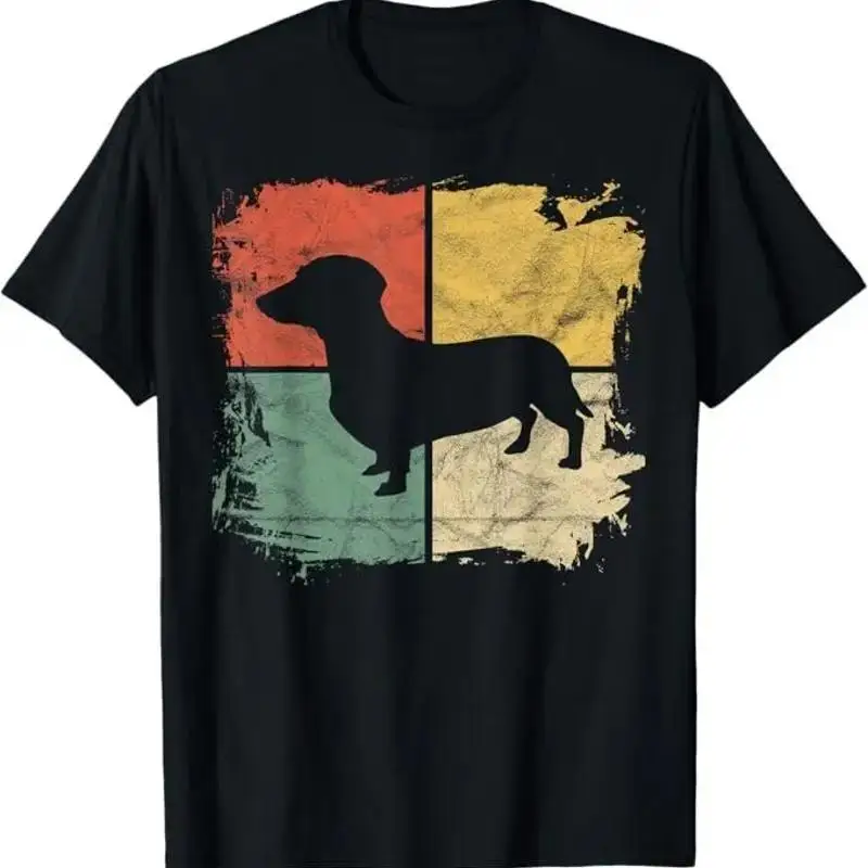 Square Retro Dachshund Owner Dog Parent Dad Doxie Mom T Shirt