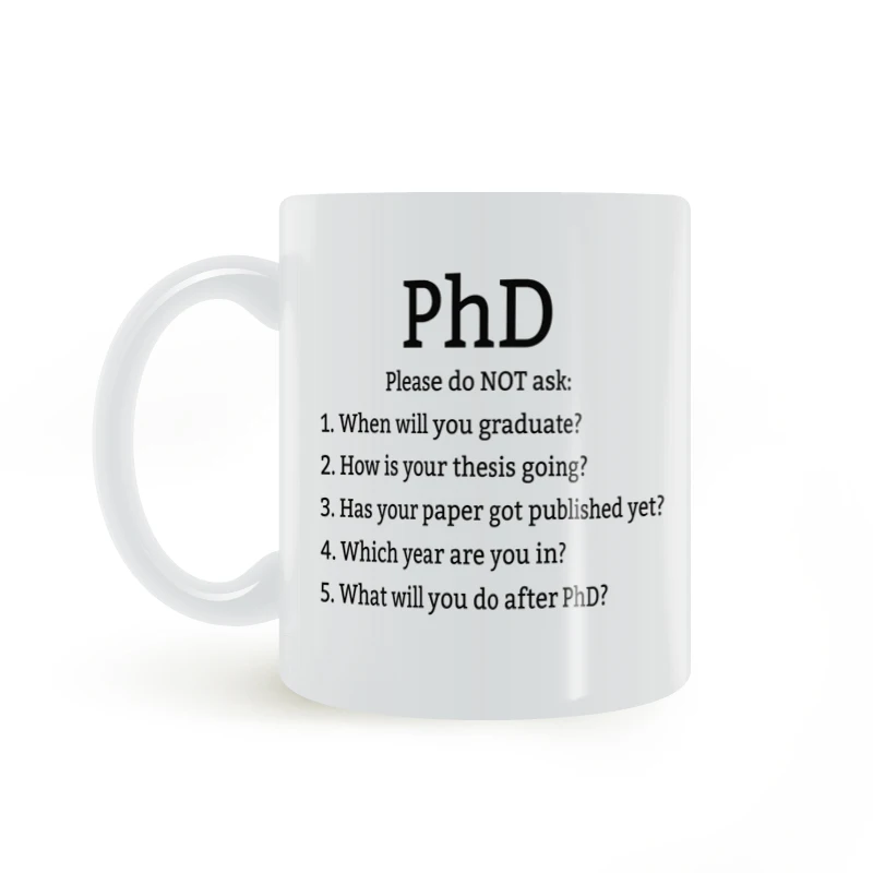 أكواب سيراميك بتصميم 5 أسئلة الدكتوراه هدية للطلاب والمعلمين والزملاء في أعياد الميلاد والمناسبات على الطراز الأمريكي أكواب ل...