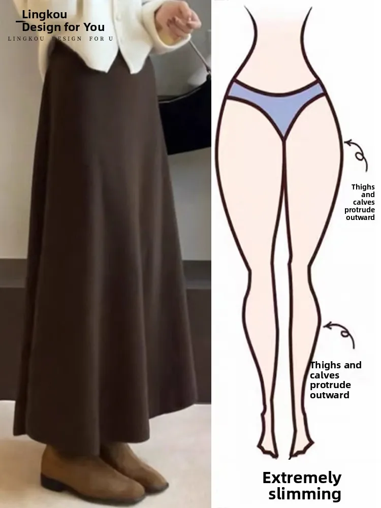 

Женская юбка миди А-силуэта с высокой талией, эластичным поясом, драпировкой, стройнящая, весна-лето 2025, новая модель, длинная юбка