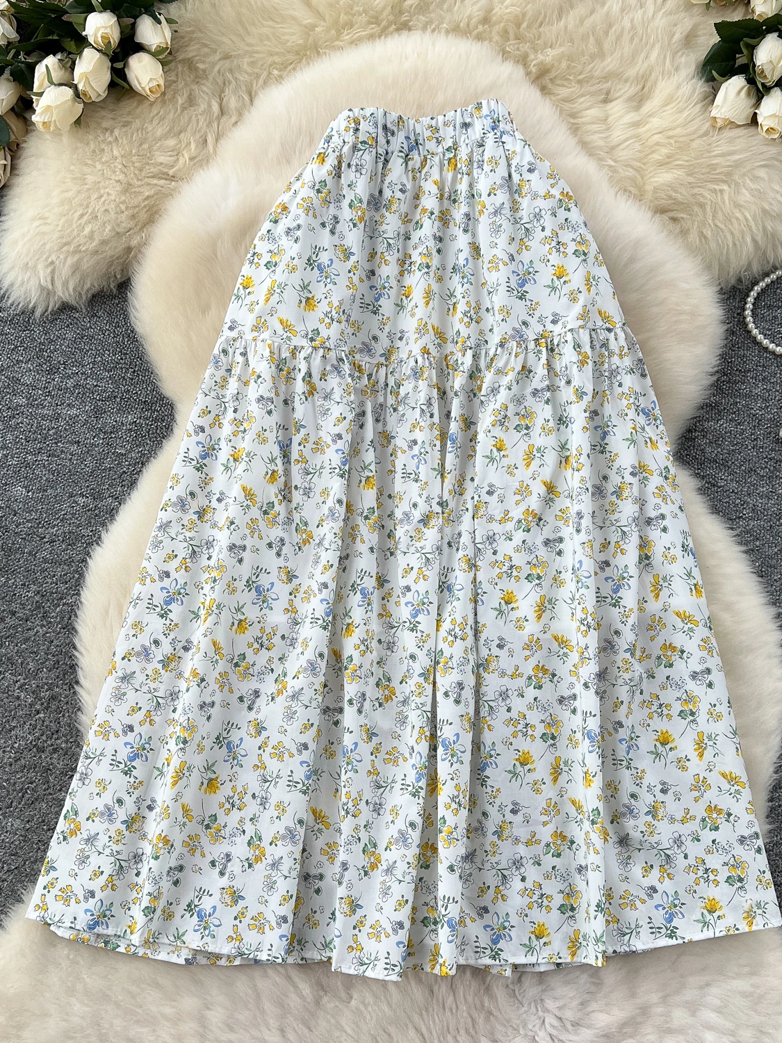 Morigirl spódnice lato 2025 japońska moda w stylu Vintage spódnica trapezowa w stylu etnicznym cały mecz Harajuku spódnica z kwiatowym nadrukiem kobiet