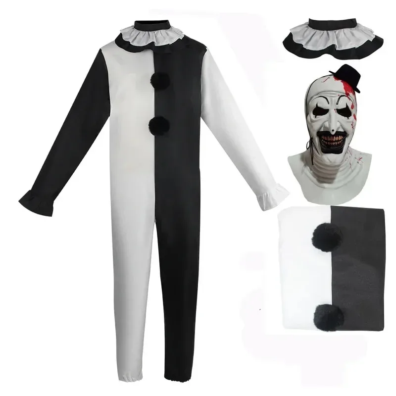 

Art The Clown Cosplay Movie Terrifier 2 Art The Clown Cosplay Costume Jumpsuit Mask Halloween Costumes Mask for Men Women