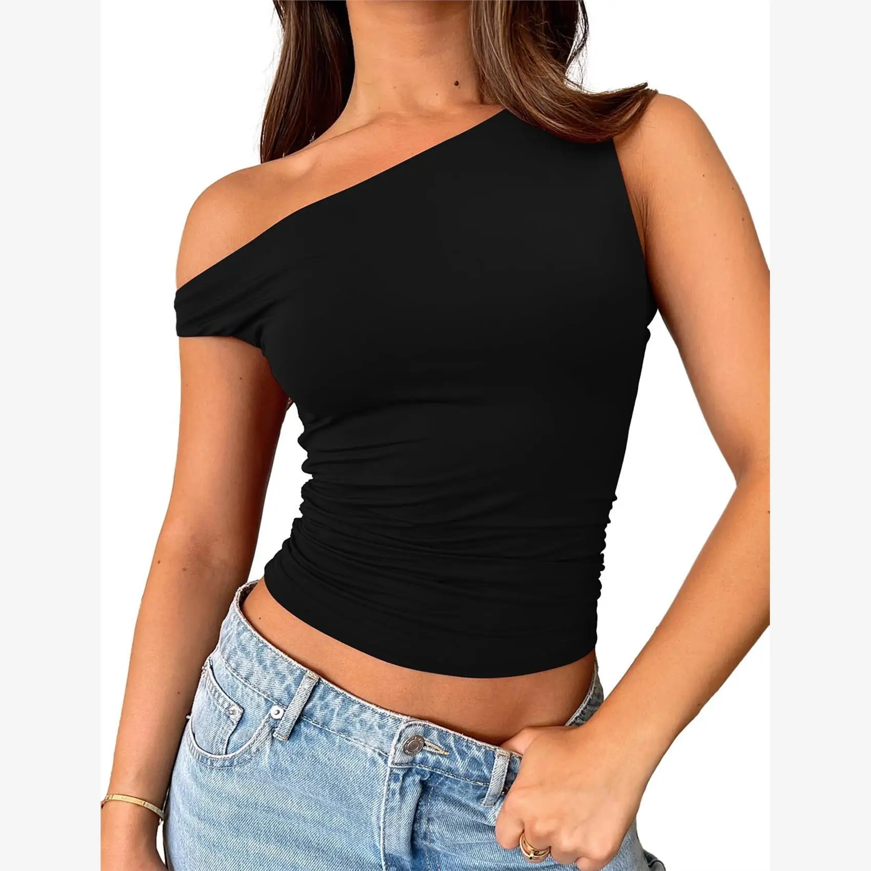 New Short Women's Tank Top Fashionable Summer Outfit 96% plus Ingredient Content Stylish Ladies' Top Student Uniform Workwear - view 4