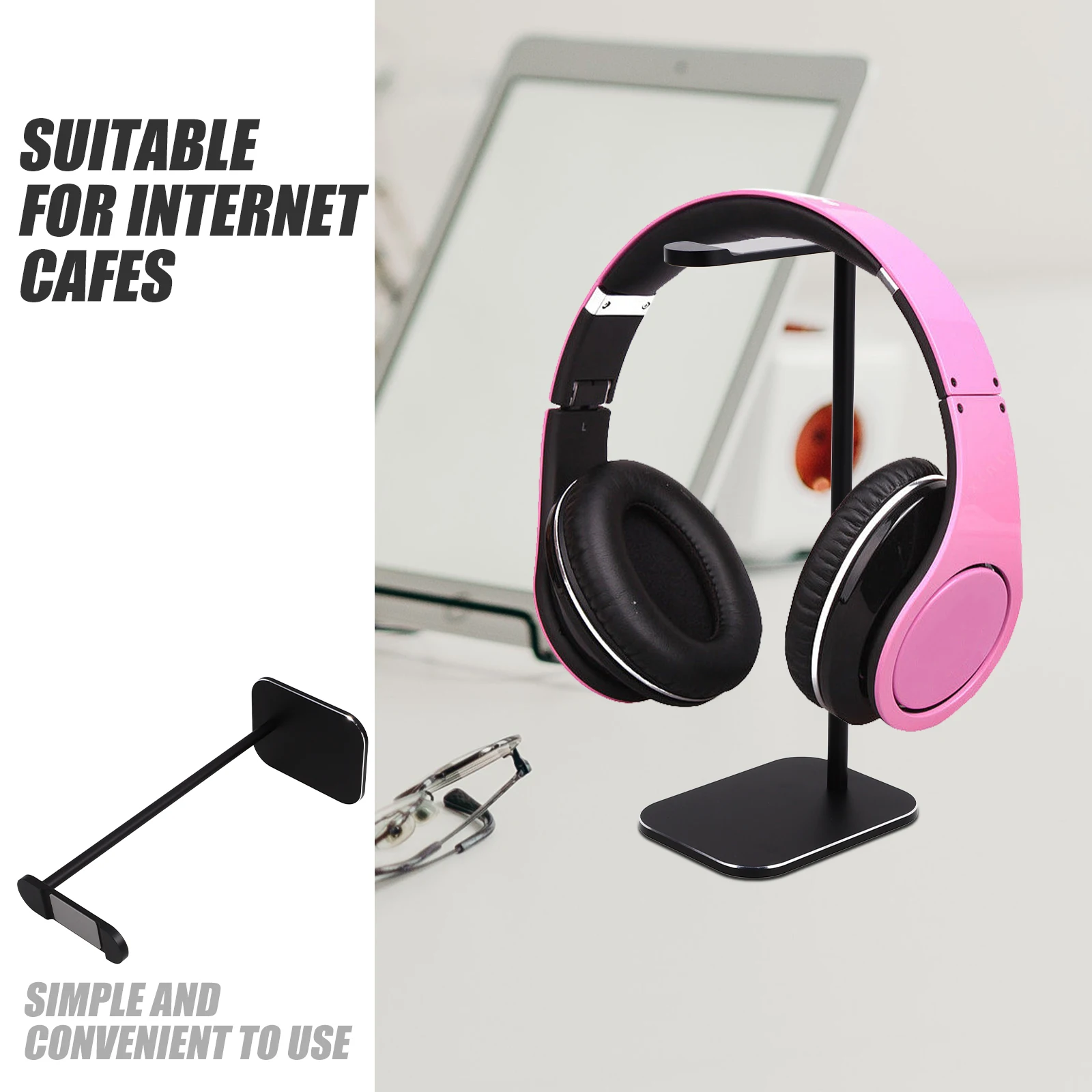 Headphone Stand Headset Brackets Wireless Earphone Holder Black Desk Gaming Rack Storage Display Mount Aluminum Computer