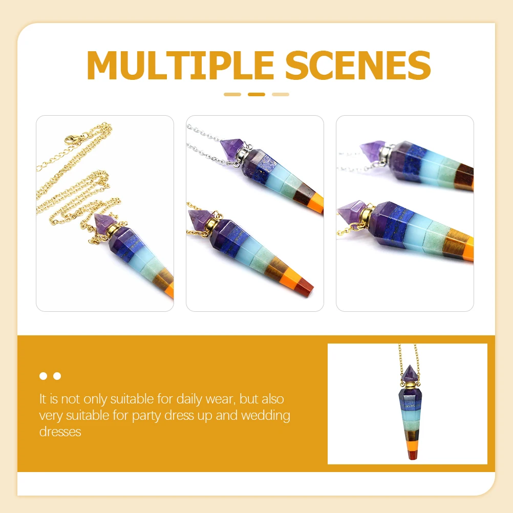 

Necklace Aromatherapy Perfume Bottle Pendant Crystal Essential Oil Jewelry for Women