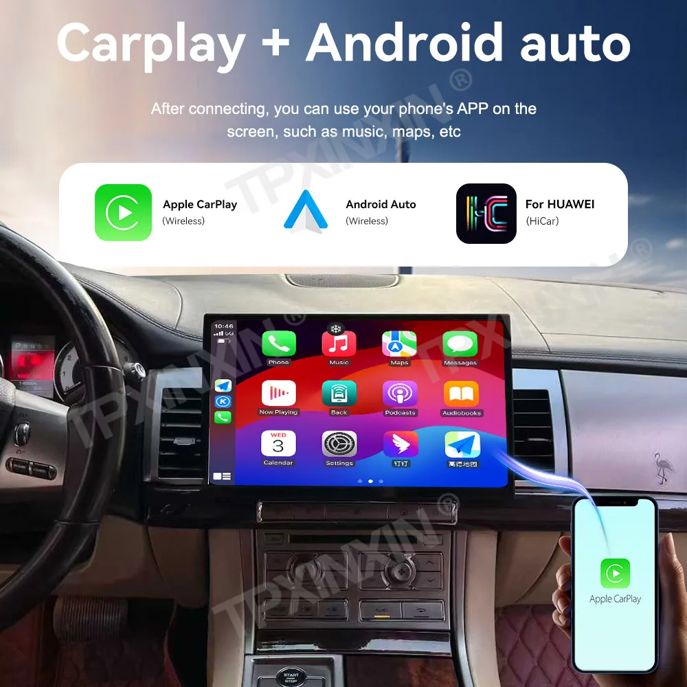 BIG Smart Touch Screen Android AUTO For Jaguar XF 2008-2015 GPS Navigation Car Radio With BT Carplay Mirror Link IPS Head Unit