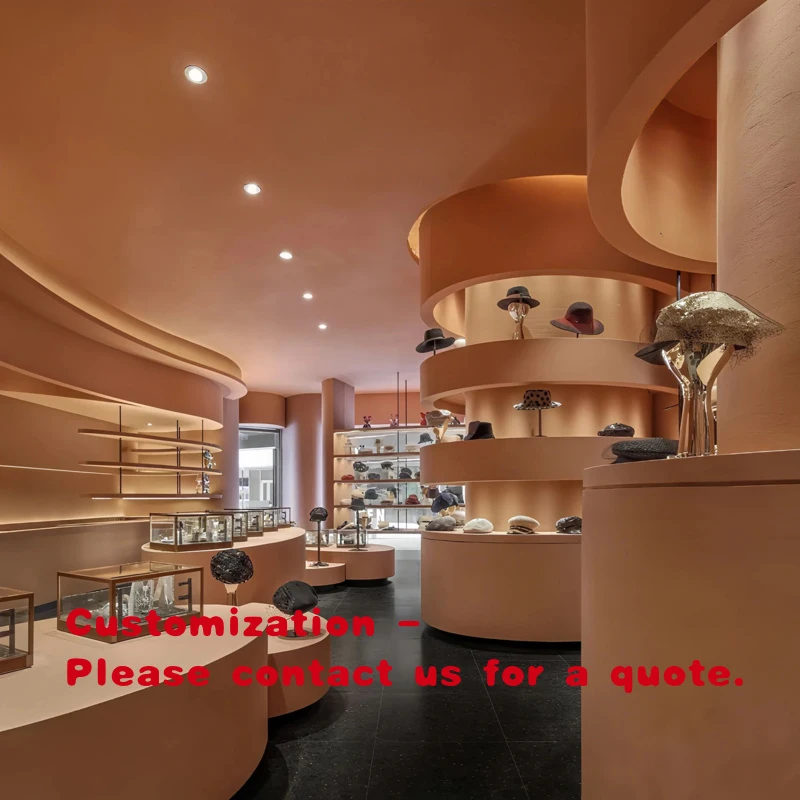 custom.Customized Fancy Shoe Handbag Shop Showcase Bag Display Cabinet with LED Light Brown Heavy Duty High Quality