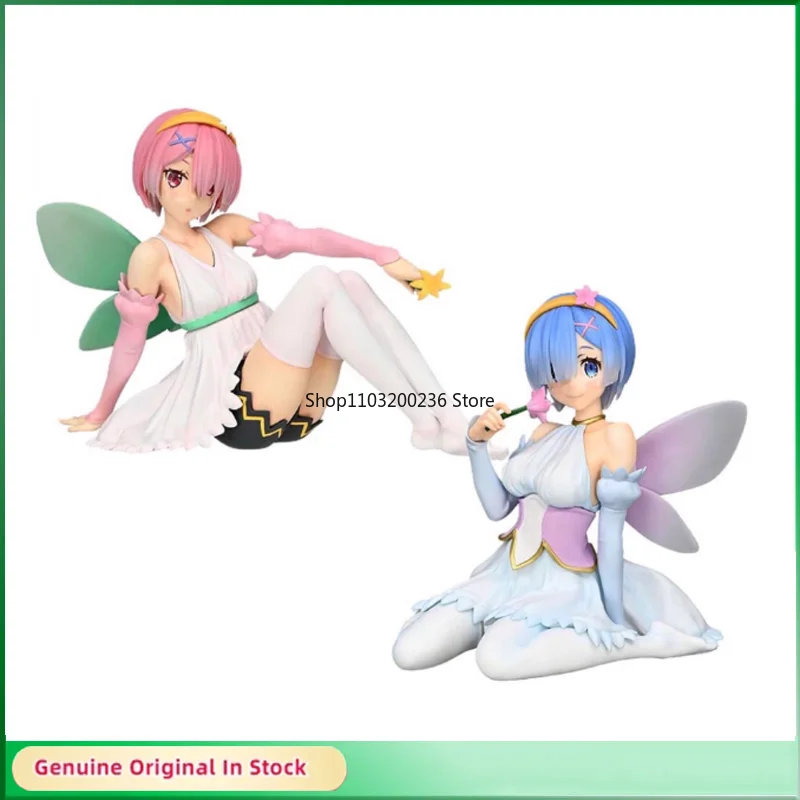 

Original Anime Re:Zero Starting Life in Another World Ram Rem Flower Fairy Action Figure Desktop Ornaments Model