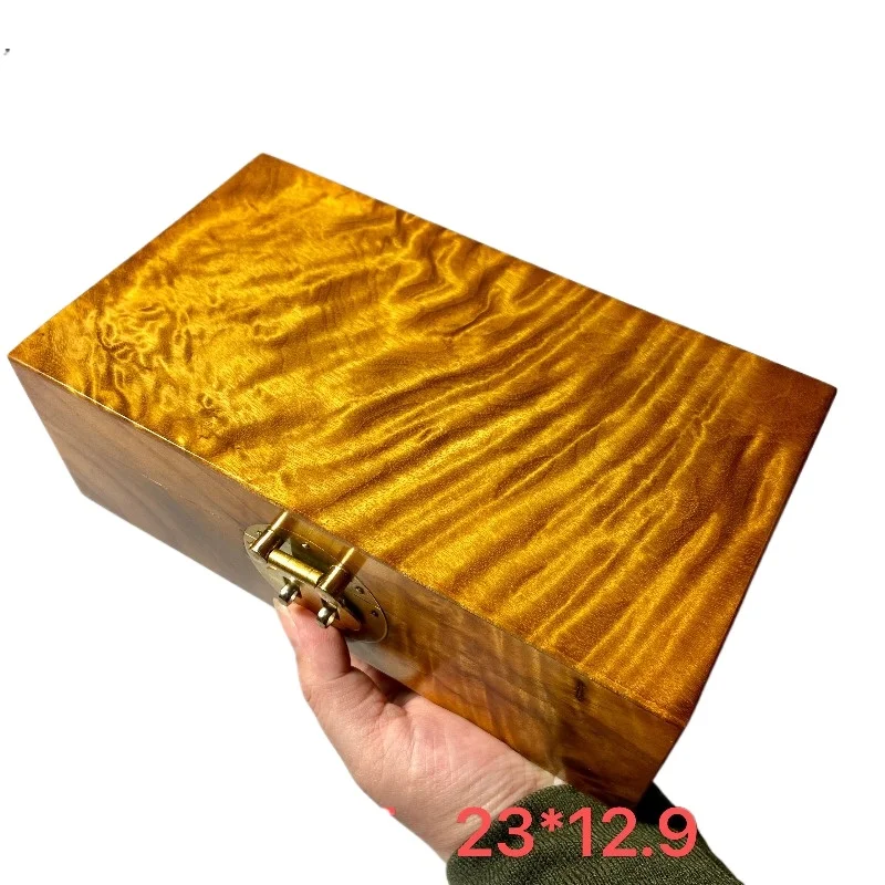 FOR Precious Gold Silk Nanmu Jewelry Box, Xiaoye Zhennan Jewelry Box, Water Wave Single Board Storage Solid Wood Gift Collection
