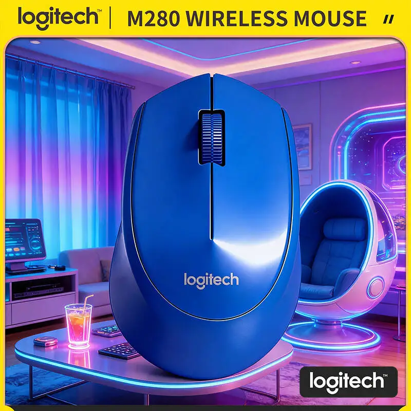 

Logitech M280 Wireless Mouse 18-Month Battery Life 10m Range 1000 DPI Optical Sensor Ergonomic Grip for Mac Windows