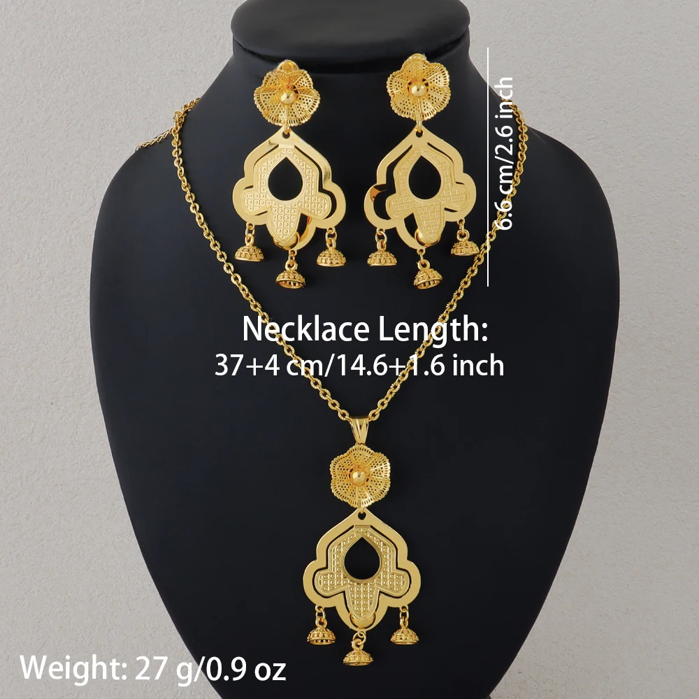 Dubai 24K vergoldetes Schmuckset Afrikanische Damen Bankett Hochzeitsset Hochzeitsschmuck Geschenk Vergoldete Blume – Detail 8