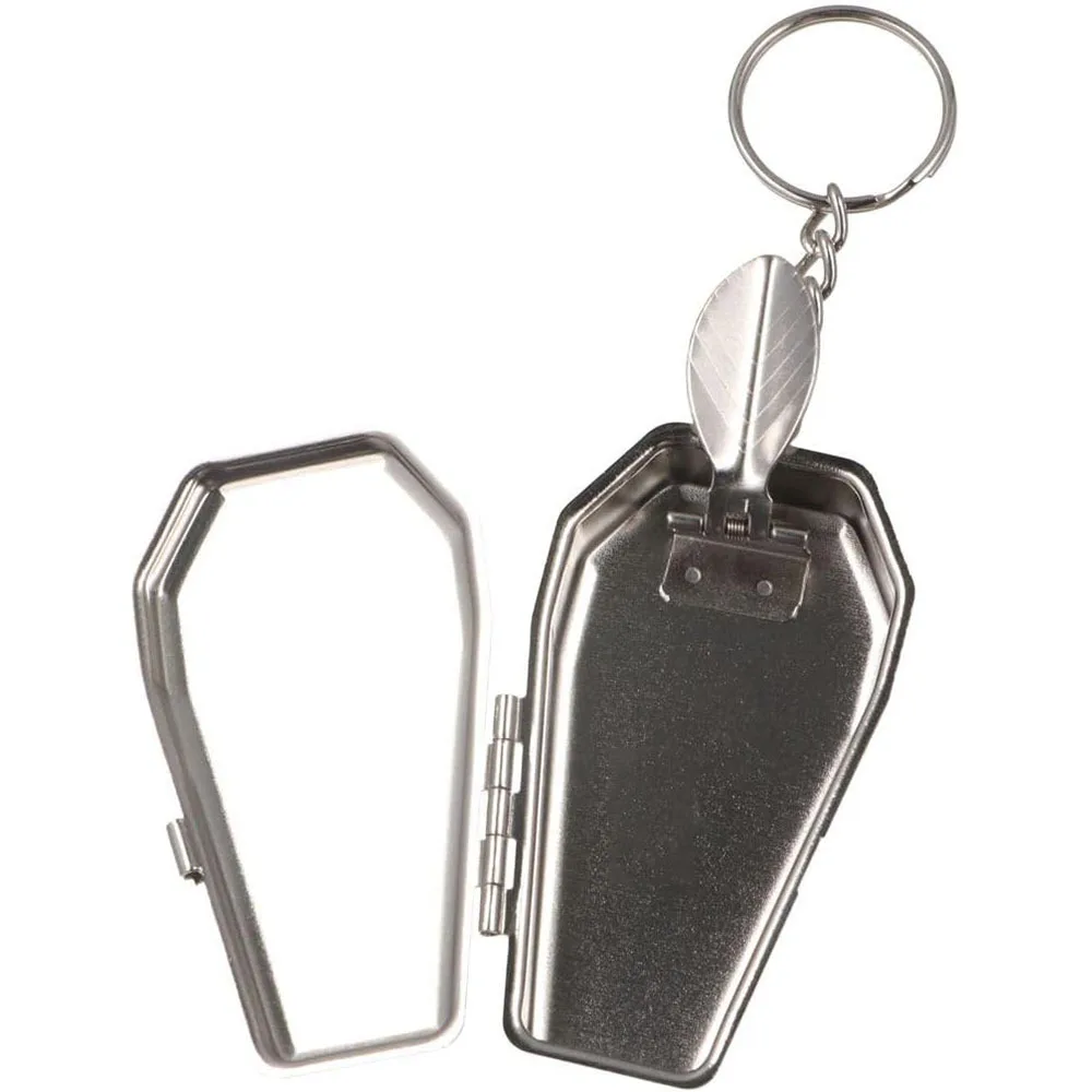 Coffin Shape Mini Pocket Ashtray With Lid Portable Ashtray With Keychain Smoker Accessories