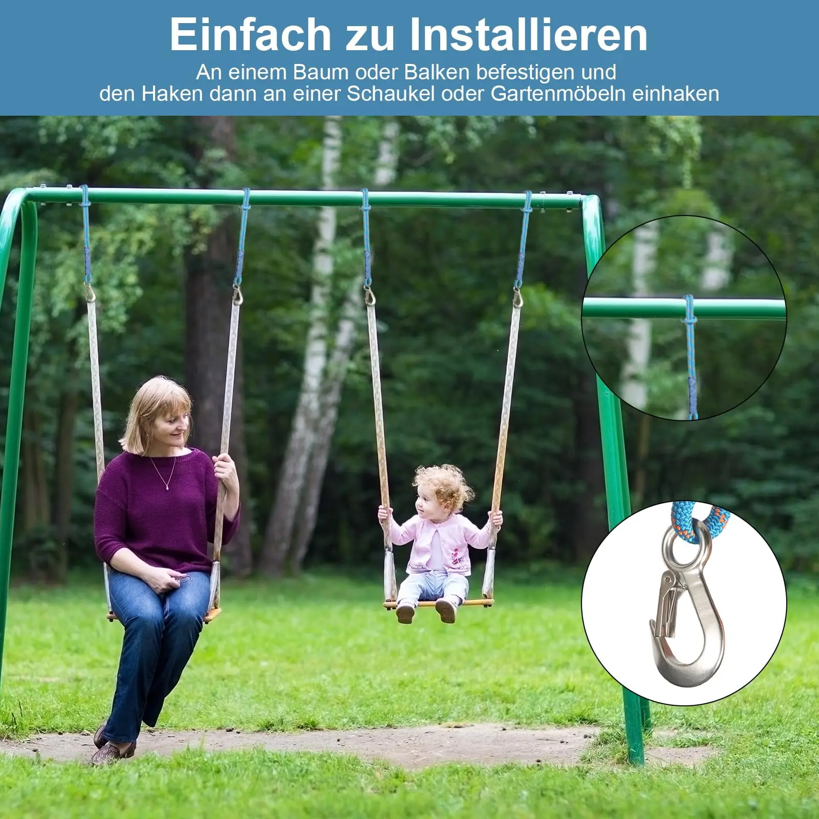 الثقيلة هوك شجرة سوينغ حبل أرجوحة معلقة حزام عدة للداخلية في الهواء الطلق أرجوحة أرجوحة معلقة مقعد فقاعة كرسي 120 سنتيمتر #4