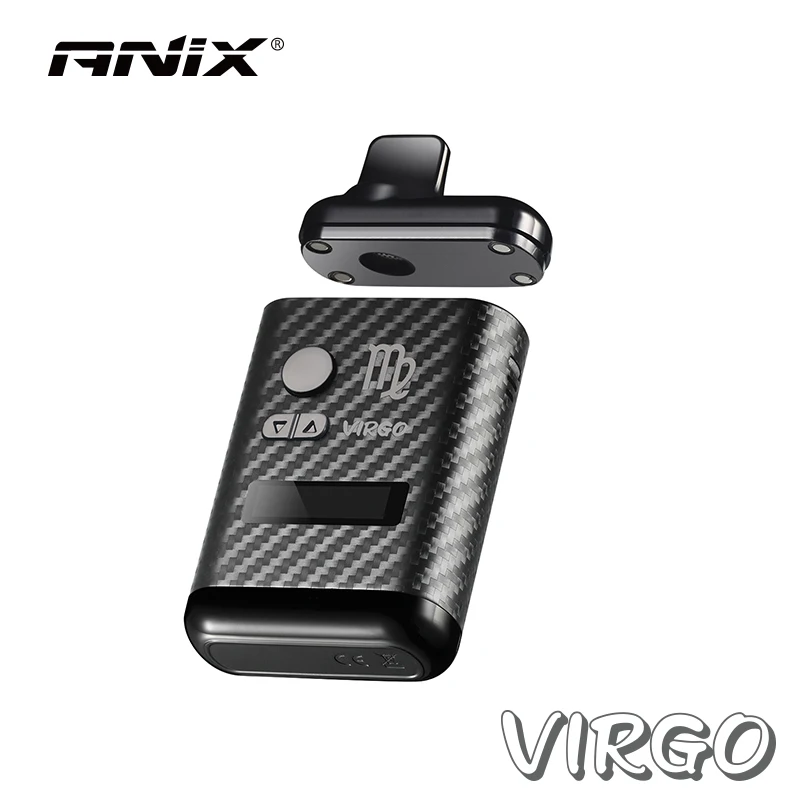 Originale Anix VIRGO Kit 1300mAh vaporizzatore per erbe secche a base di erbe TC Box Mod Vape 0.5ohm elemento riscaldante in ceramica schermo E sigarette