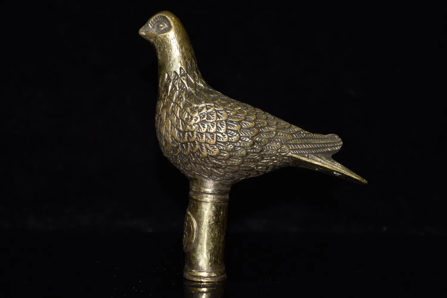Pure copper bird head cane head