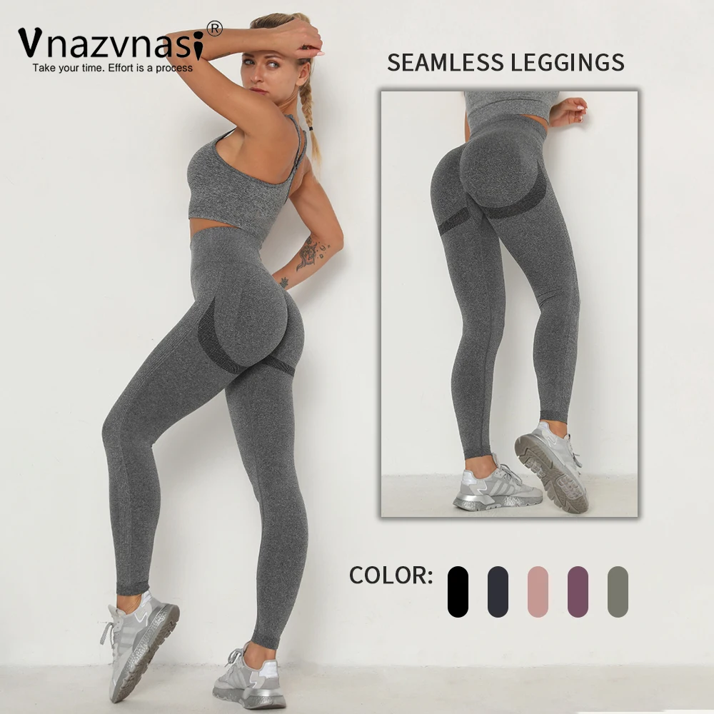 

Vnazvnasi Seamless Leggings for Fitness Sports Push Up Tights for Woman High Waist Yoga Pants Workout Clothes Sportswear for Gym