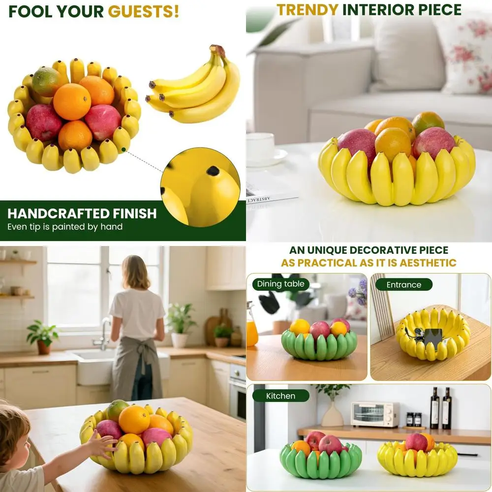 

Большая миска для фруктов в форме зеленого банана для элегантного домашнего декора и уникальных идеи подарков