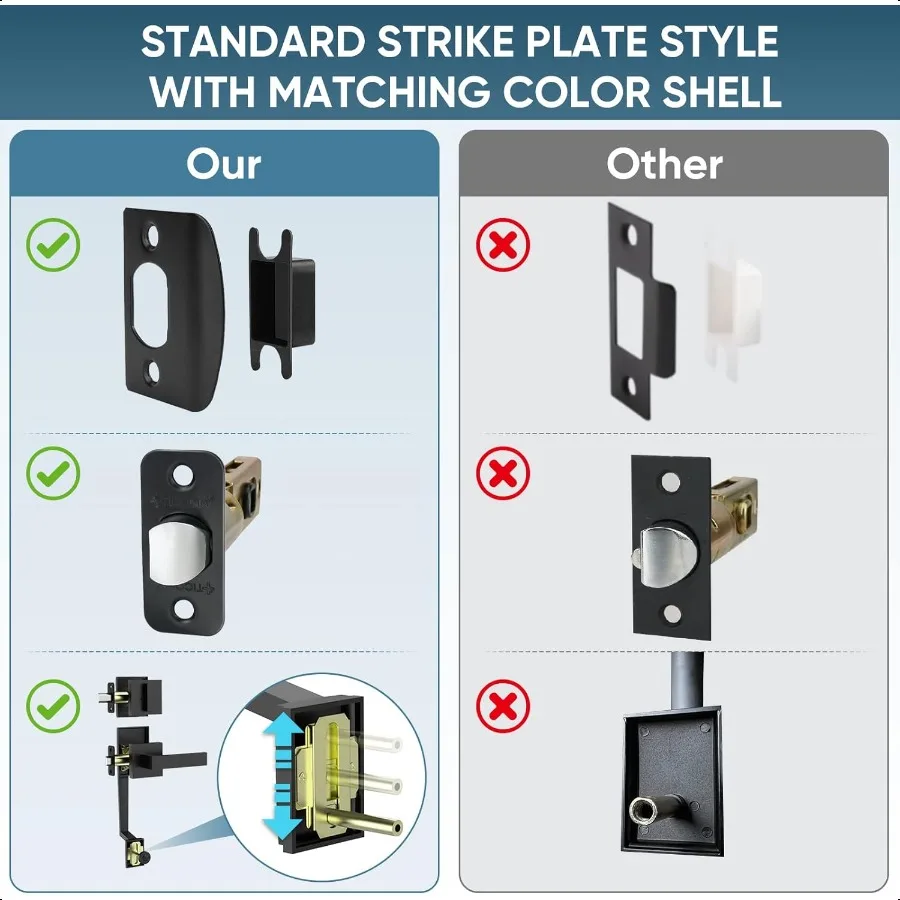 مجموعة مقبض الباب الأمامي رافعة باب مربعة شديدة التحمل وأسطوانة واحدة ديدبولت كومبو قابلة للعكس للأبواب الخارجية للمدخل Ma