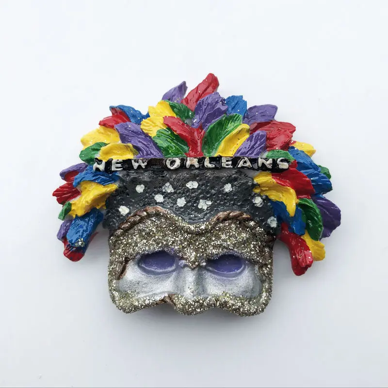 

American decorative mask 3D hand-painted creative fashion souvenir gift magnet refrigerator sticker decorative crafts