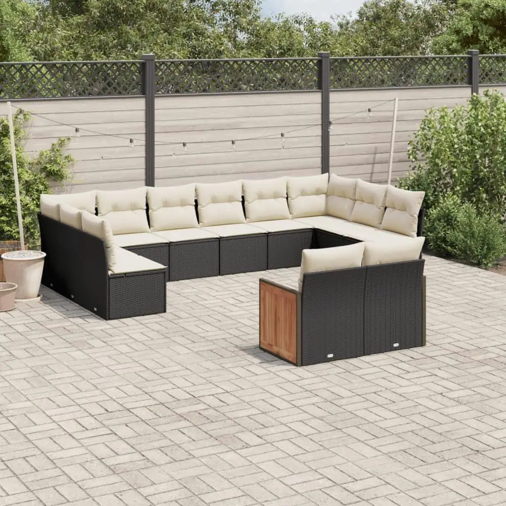 

Comfortable Black Garden Sofa Set Outdoor Furniture Cushioned Seating for Patio Balcony and Yard