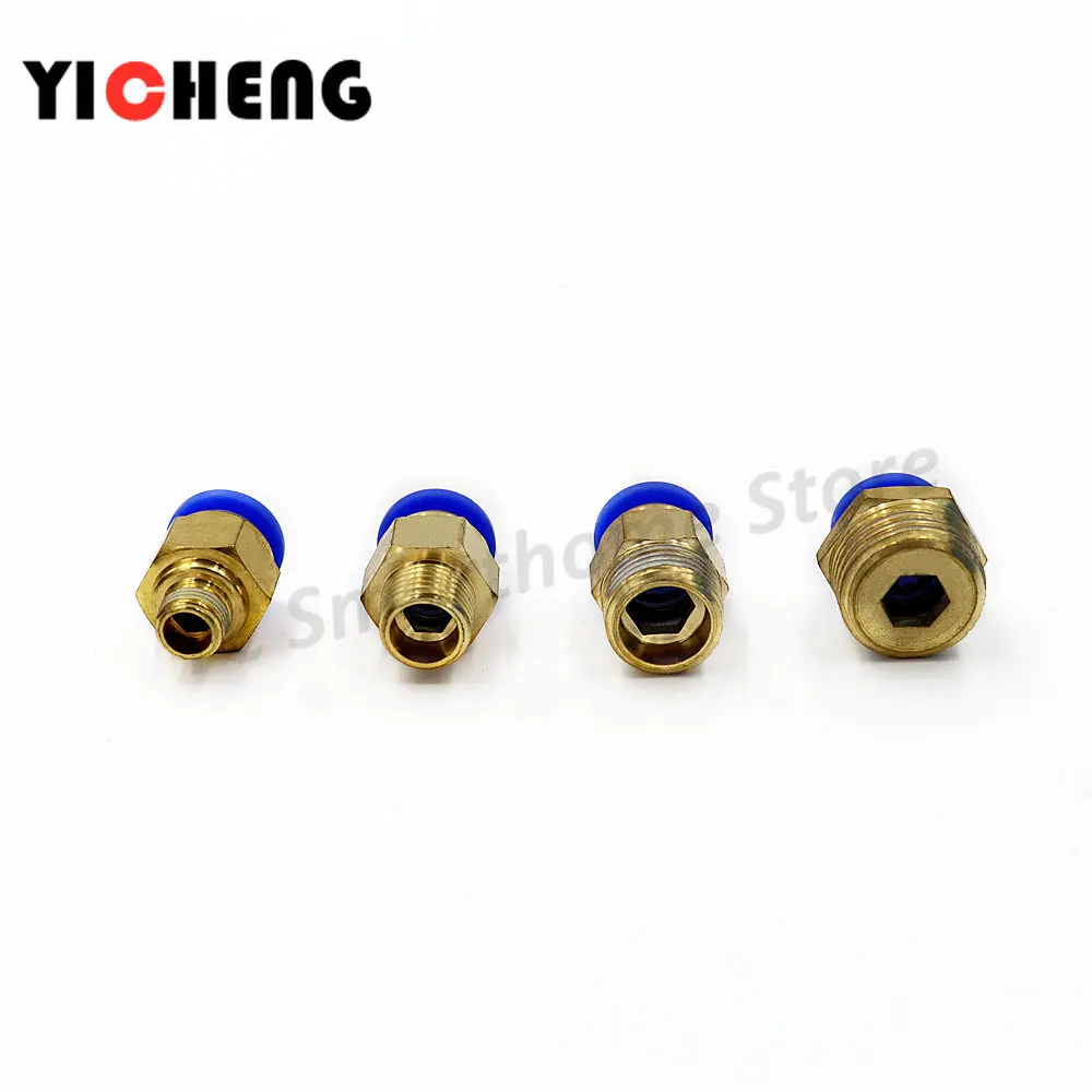 10pcs de Alta Qualidade PT 3/8 "Rosca Macho Conector Pneumático Reto Conector Rápido Traqueia Rosca Externa Não Afrouxando