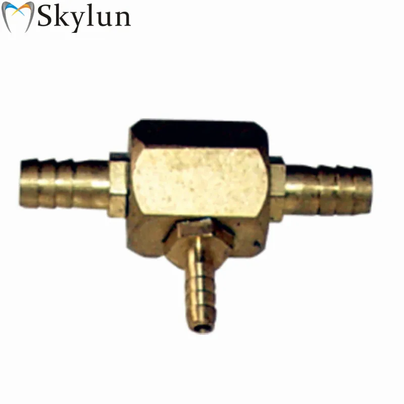 SKYLUN 5PCS 3-Way Dental Valve with 3 Connectors Metal Dental Chair Unit Accessories Materials for Dental Practice SL1220