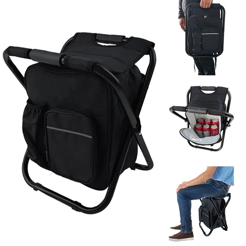 

Многофункциональный табурет для рыбалки на открытом воздухе, кемпинг на открытом воздухе, портативный складной табурет Magza, рюкзак с изоляцией для напитков