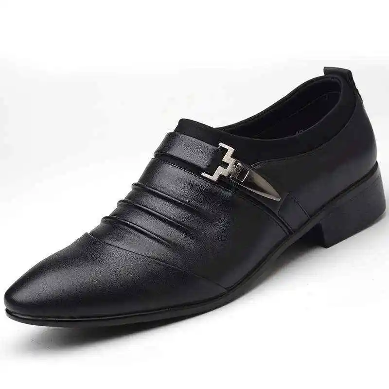 

New Men's Casual oes Busin Fit 5 Plu Leather Upaded Version Comfortable Breathable Low Heel round Toe Rubber Outsole
