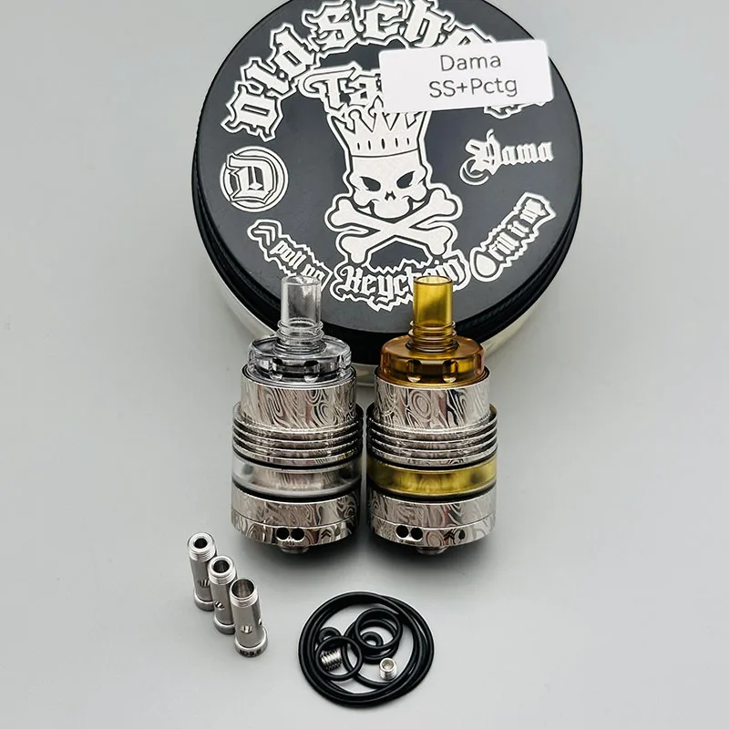 DSX Monarchy OST المدرسة القديمة F-Dama MTL RTA Is Atomizer 316SS 22mm أعلى ملء ملف واحد مع 4 قطع دبابيس الهواء 1.0، 1.2، 1.5، 1.8 مم