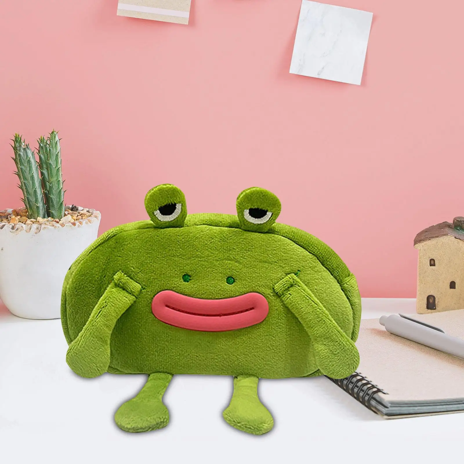 Plush Pencil Case Plush Frog Stationery Pouch for Boys and Girls Kids Home