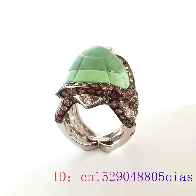 Jade Turtle Rings for Women Green Talismans Charm Vintage Gemstones Jewelry Jadeite Gifts Chinese Accessories Stone Natural