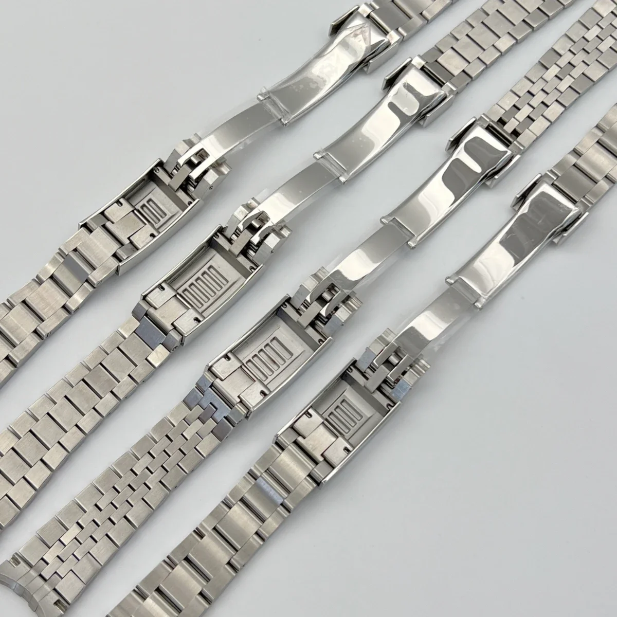 20mm Watch band silver stainless steel oyster jubilee president strap bracelet for NH35 watch sliding adjustable watch clasp