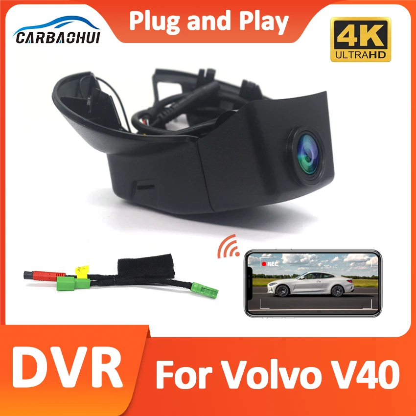 For Volvo V40 High 2013-2015 2016 2017 2018 2019 4K UHD 2160p Car DVR Plug and play Dash Cam Wifi Camera Video Wireless DashCam