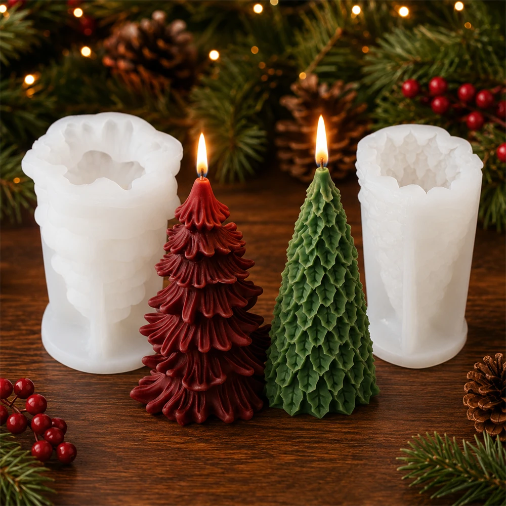 3Dクリスマスツリーキャンドルモールド シリコン製パインツリ - Xmas Candle Making のレビューと価格