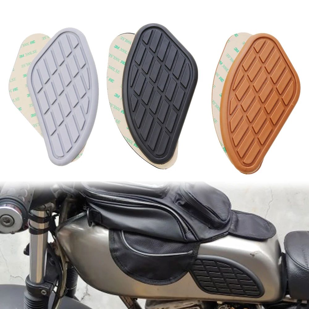 Universal Motorcycle Cafe Racer Fuel Tank Pad Side Gas Tank Sticker Knee Grip Protector Vintage Side Panels For Honda Yamaha