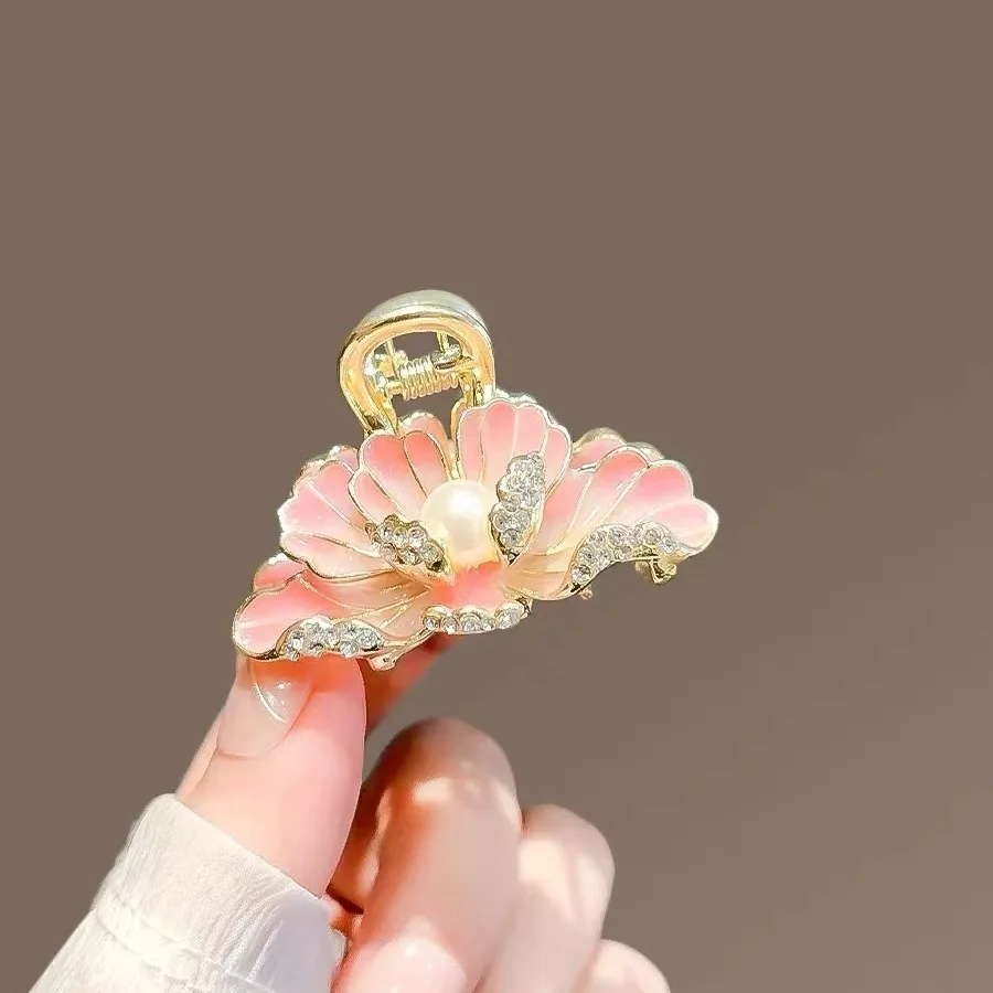 Vintage Hair Clip with Peony Flower and Pearl, Delicate and Sweet, Great for Half-up Hairstyles and Hair Accessories