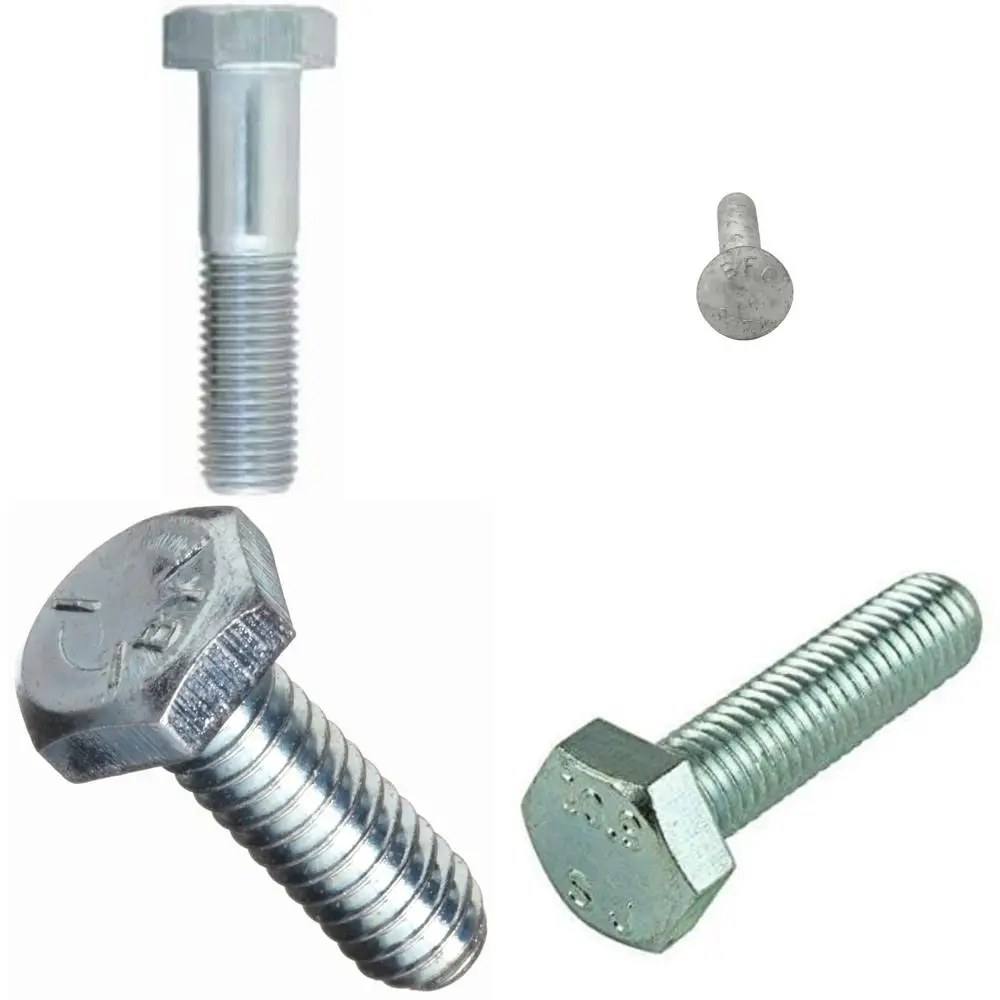 مسامير ذات غطاء سداسي من الخيط الخشن المطلي بالزنك M20-2.50 × 160 مم، 10 عبوات، ملولبة جزئيًا، طول الخيط 2.25، فئة 8.8 ذيل طويل