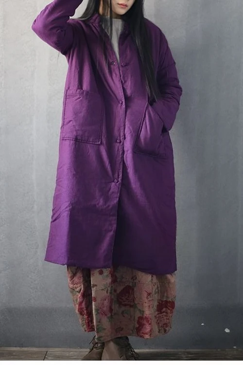 Veste coupe-vent en coton pour femme, longue, col rond, nouvelle collection hiver 2025