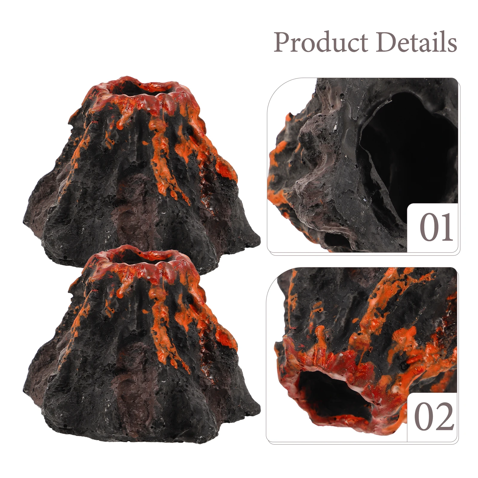 

Simulation Resin Volcano Fish Tank Landscaping Miniature Aquarium Decor Decorative Resin Volcano Ornament Underwater Craft
