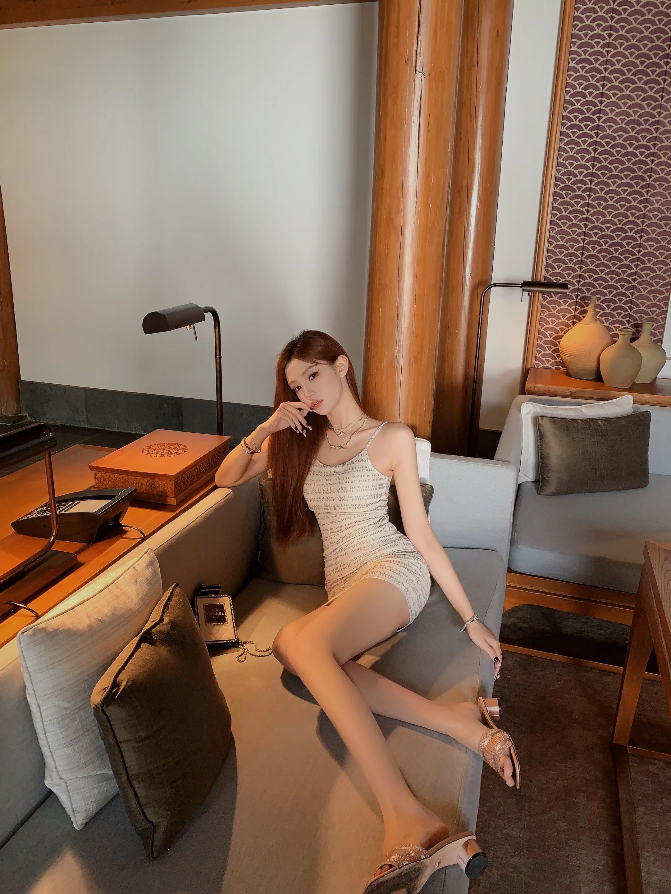 

Summer Women's Printed Me Strap Dr Slimming Pure Desire Bodycon Skirt High Waist Svel ort Length Trendy Sle