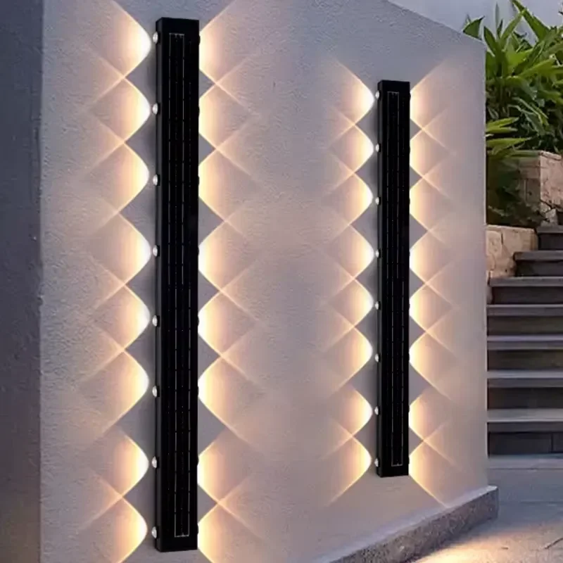 Outdoor Aluminum Wall Spotlight Garden Atmosphere LED Waterproof Modern Exterior Lighting Decoration Landscape Solar Wall