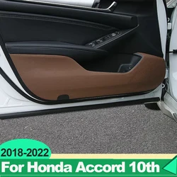 Car Inner Door Anti Kick Pad Protection Stickers Trim PU Leather For Honda Accord X 10th 2018 2019 2020 2021 2022 Accessories