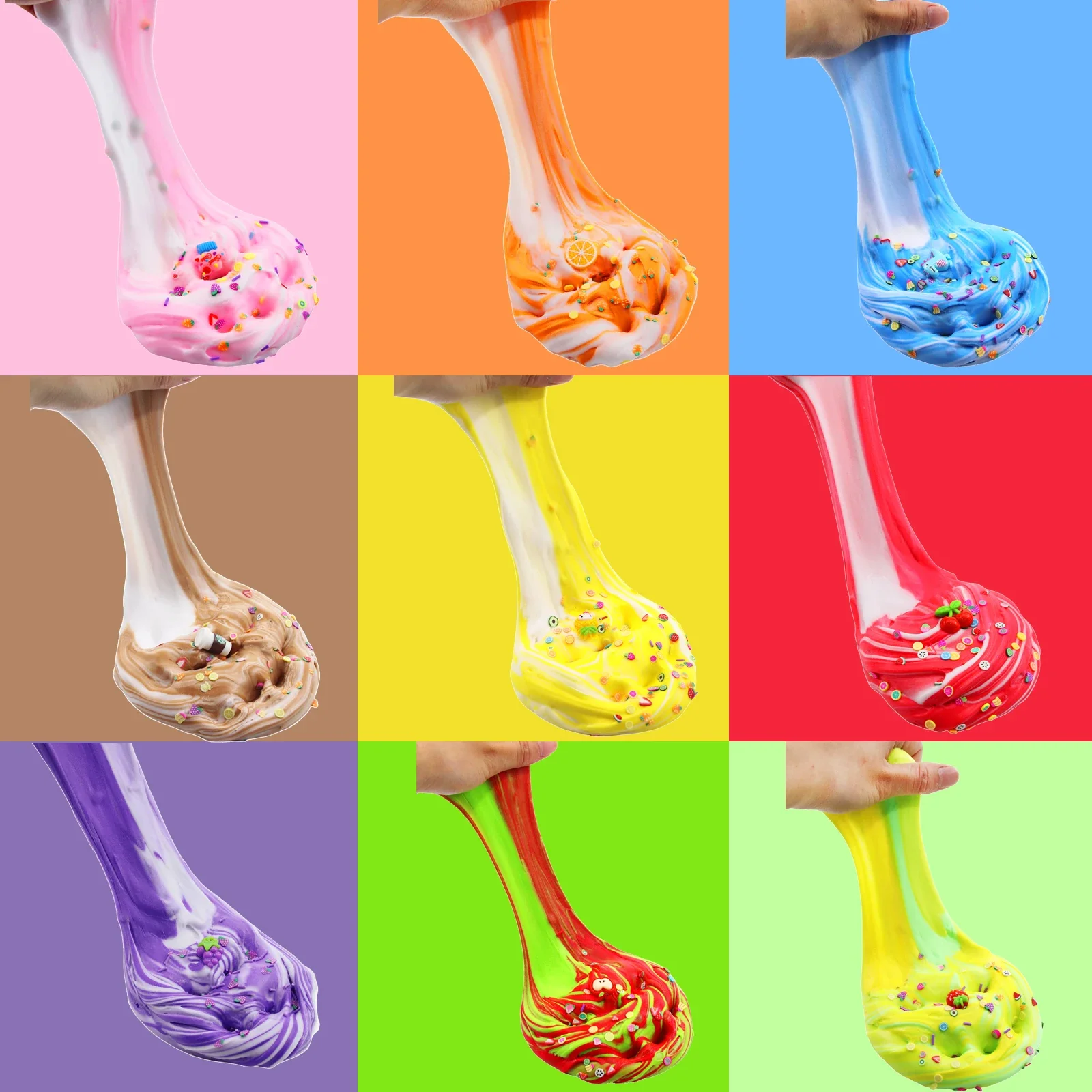 12pcs Slime Fluffy Esponjoso Kit Butter Mud Color Cotton Set with Colored Mud  Slime Enfant  Arcilla Polimerica