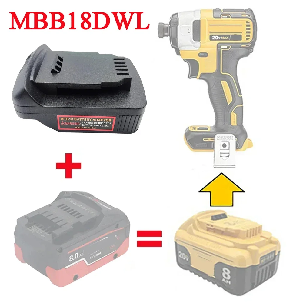 MBB18DWL Adapter Converter for Metabo 18V LiHD Li-ion Battery To for DeWalt for XR FlexVolt 20V 60V Lithium Battery Tool Use