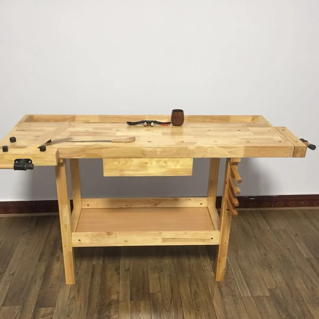 Banco de trabajo de madera maciza de haya, mesa de carpintería, escuela, hogar, Taller de madera